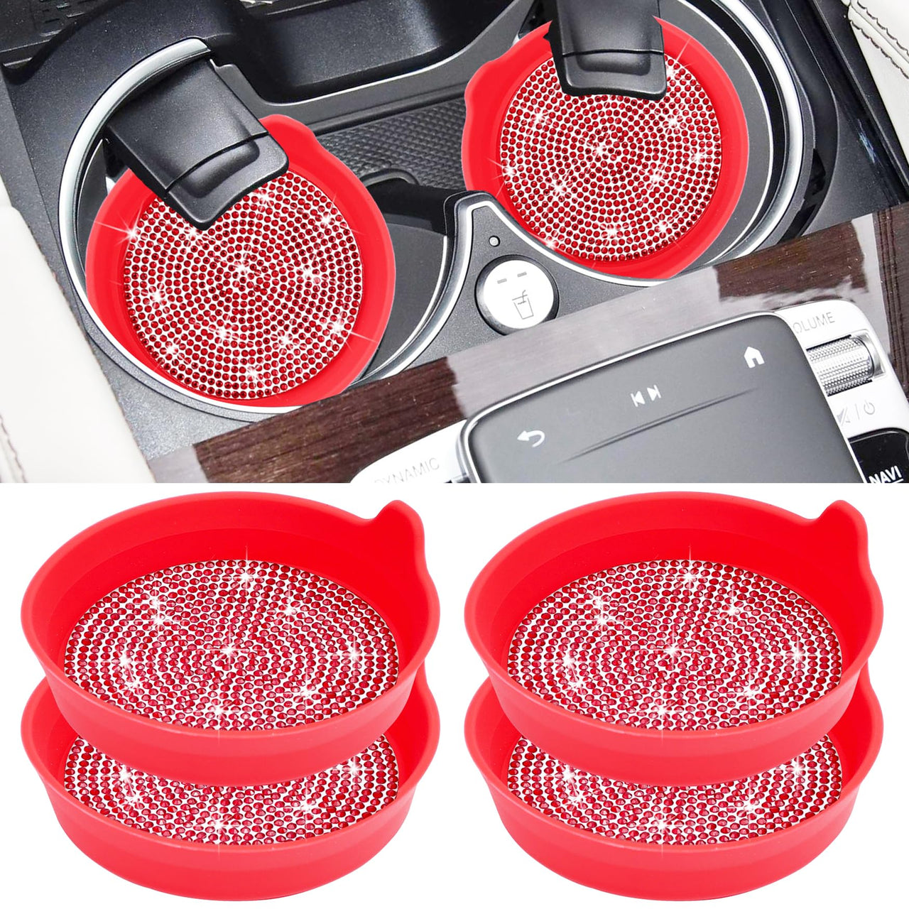 Amooca Car Cup Coaster Universal Non-Slip Cup Holders