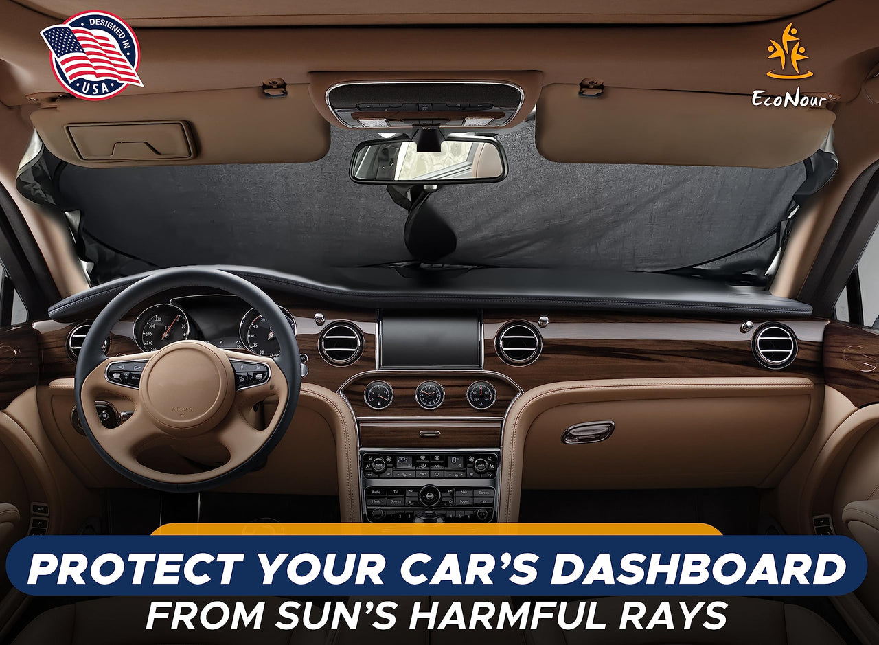 EcoNour Car Windshield Sunshade |UV Reflective Windshield Cover Sun Shade