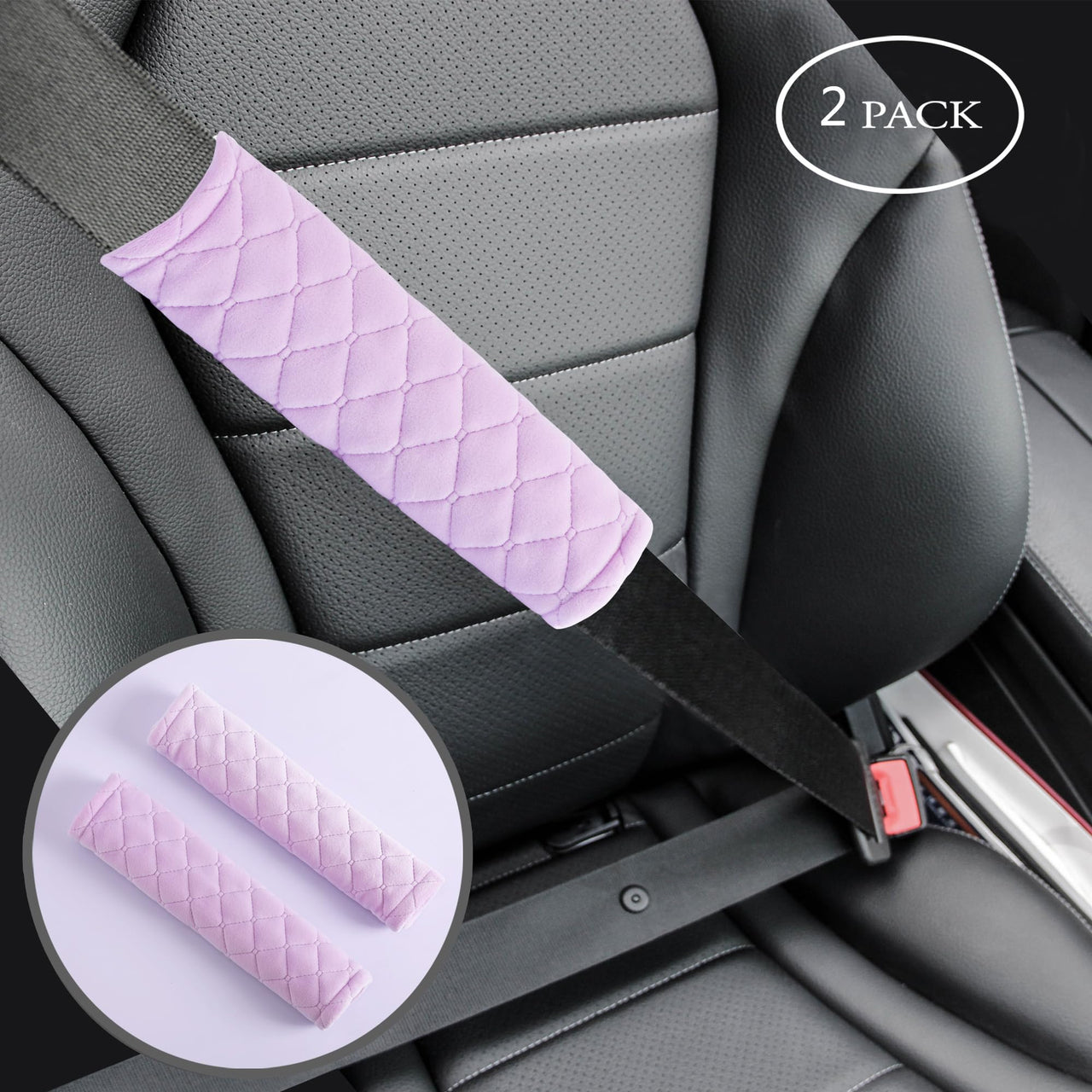 Amooca Soft Auto Seat Belt Cover Seatbelt Shoulder Pad Cushions