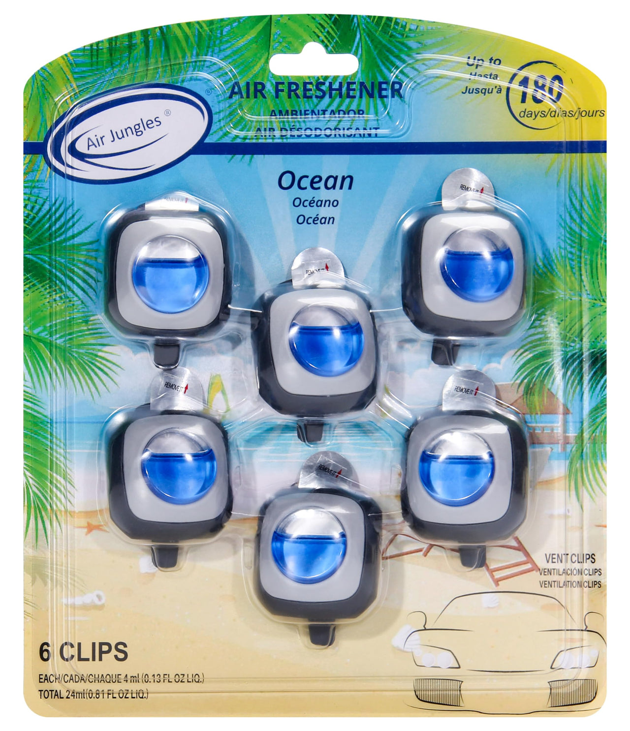 Air Jungles Green Tea Scent Car Air Freshener Clip