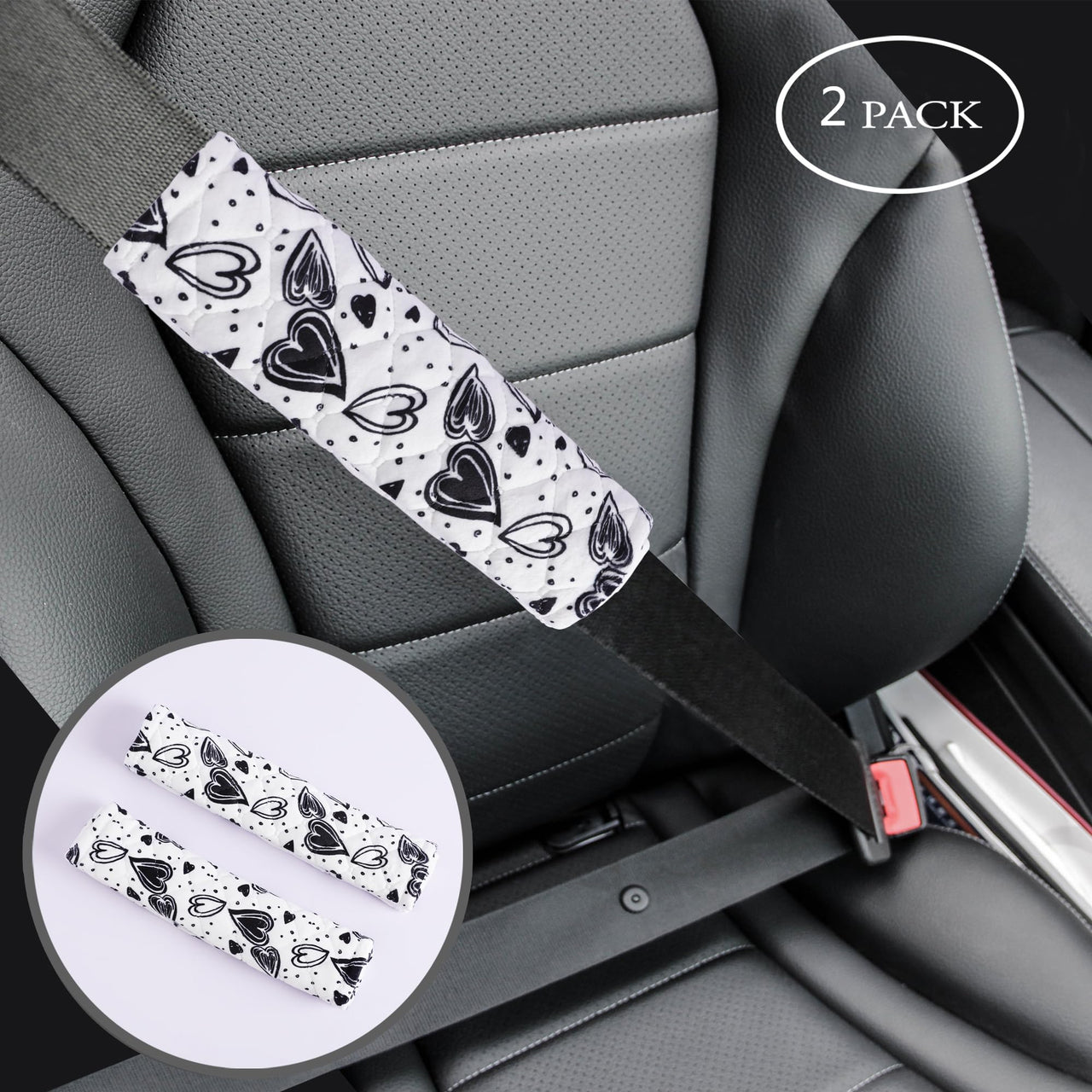 Amooca Soft Auto Seat Belt Cover Seatbelt Shoulder Pad Cushions