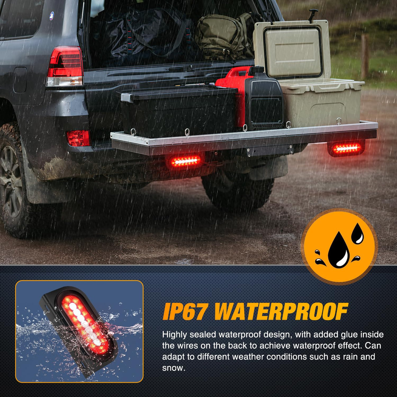 Nilight Trailer Tail Light Bar with 3-in-1 Running Stop Turn Signals Brake Lights