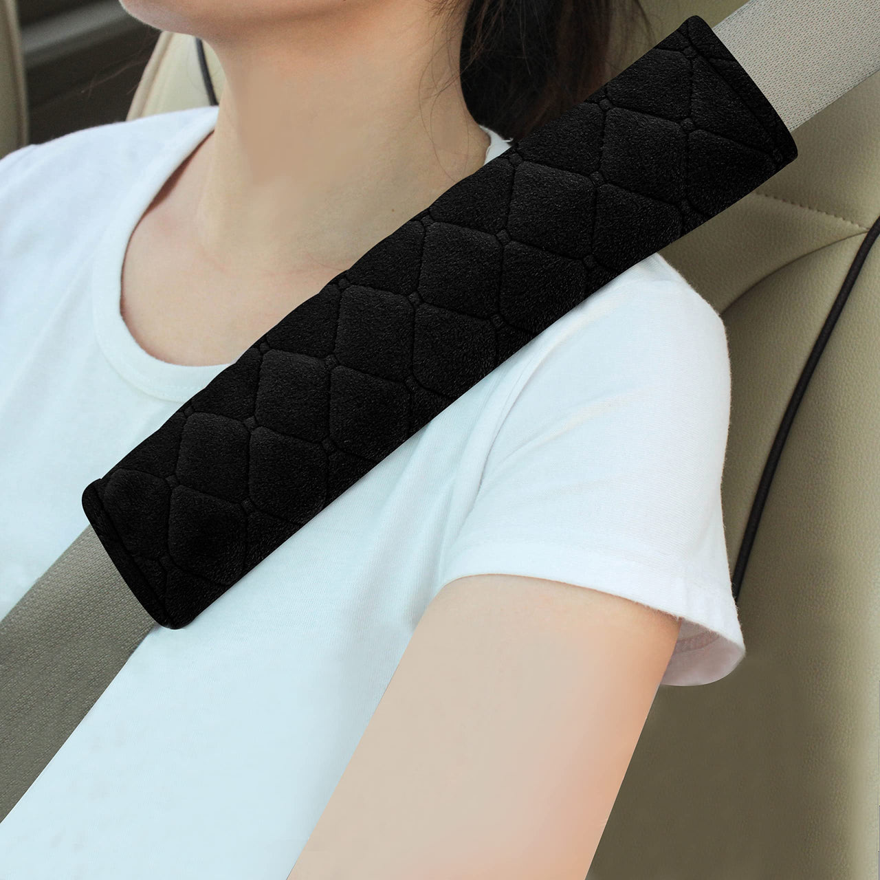 Amooca Soft Auto Seat Belt Cover Seatbelt Shoulder Pad Cushions