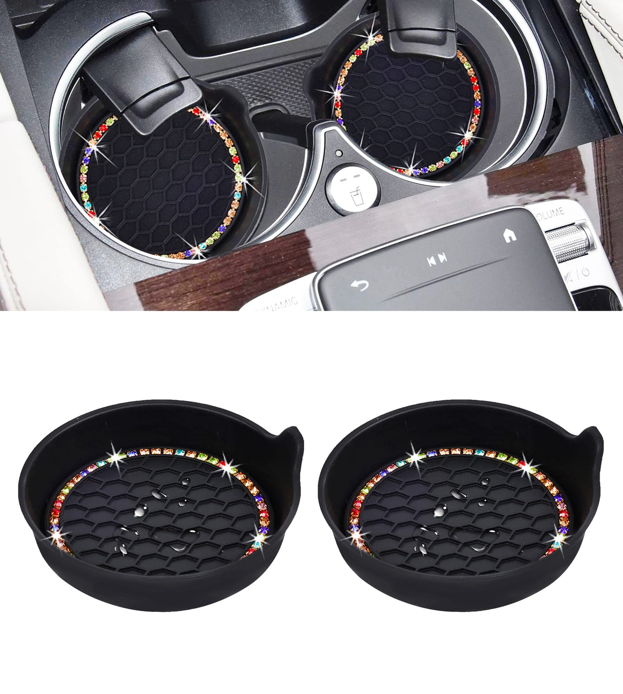Amooca Car Cup Coaster Universal Non-Slip Cup Holders