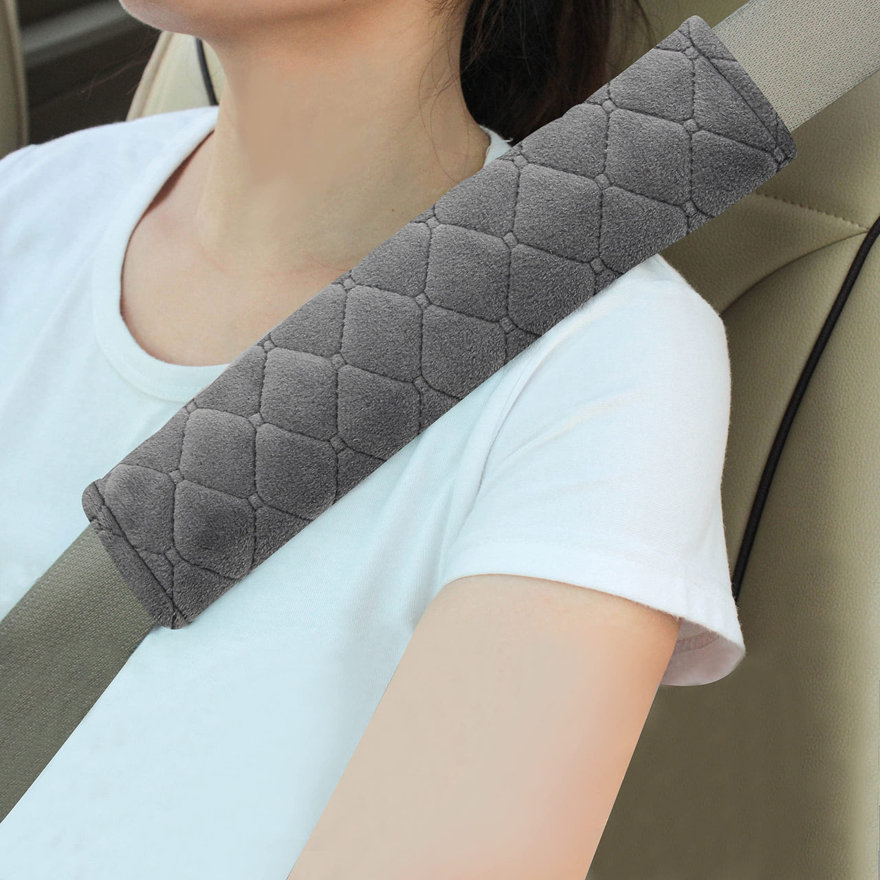 Amooca Soft Auto Seat Belt Cover Seatbelt Shoulder Pad Cushions