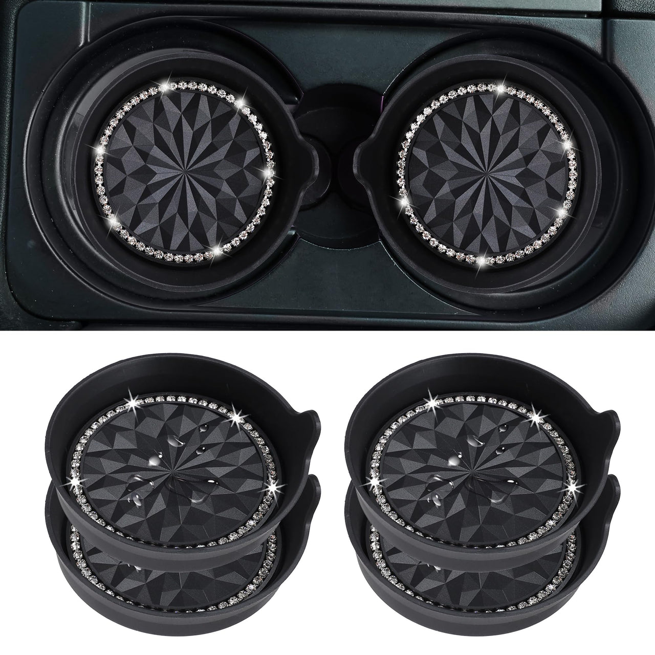 Amooca Car Cup Coaster Universal Non-Slip Cup Holders
