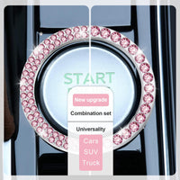 Thumbnail for LivTee 2 PCS Crystal Double Rhinestone Car Engine Start Stop Decoration Ring