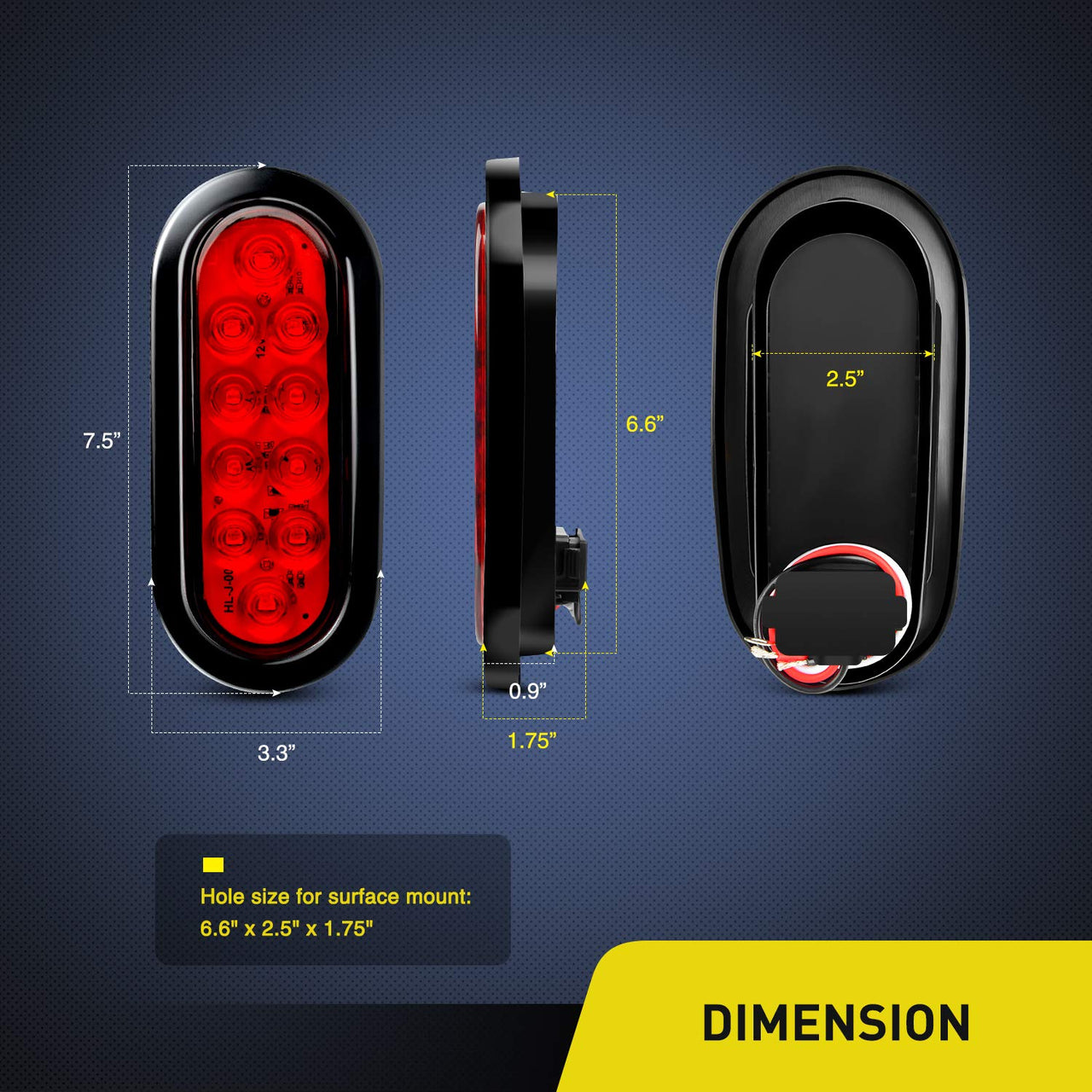 Nilight Trailer Tail Light Bar with 3-in-1 Running Stop Turn Signals Brake Lights