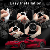Thumbnail for LivTee 2 PCS Crystal Double Rhinestone Car Engine Start Stop Decoration Ring