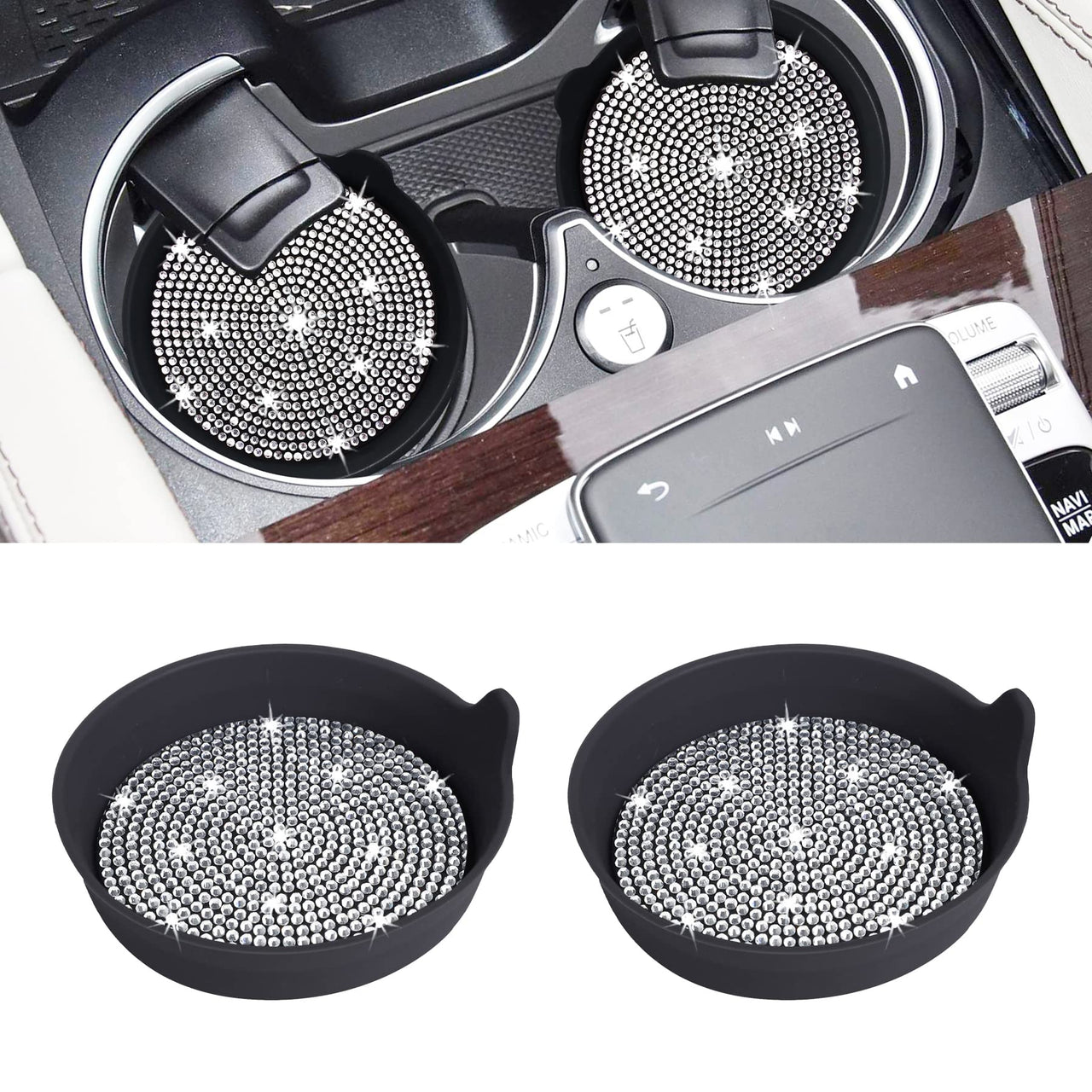 Amooca Car Cup Coaster Universal Non-Slip Cup Holders