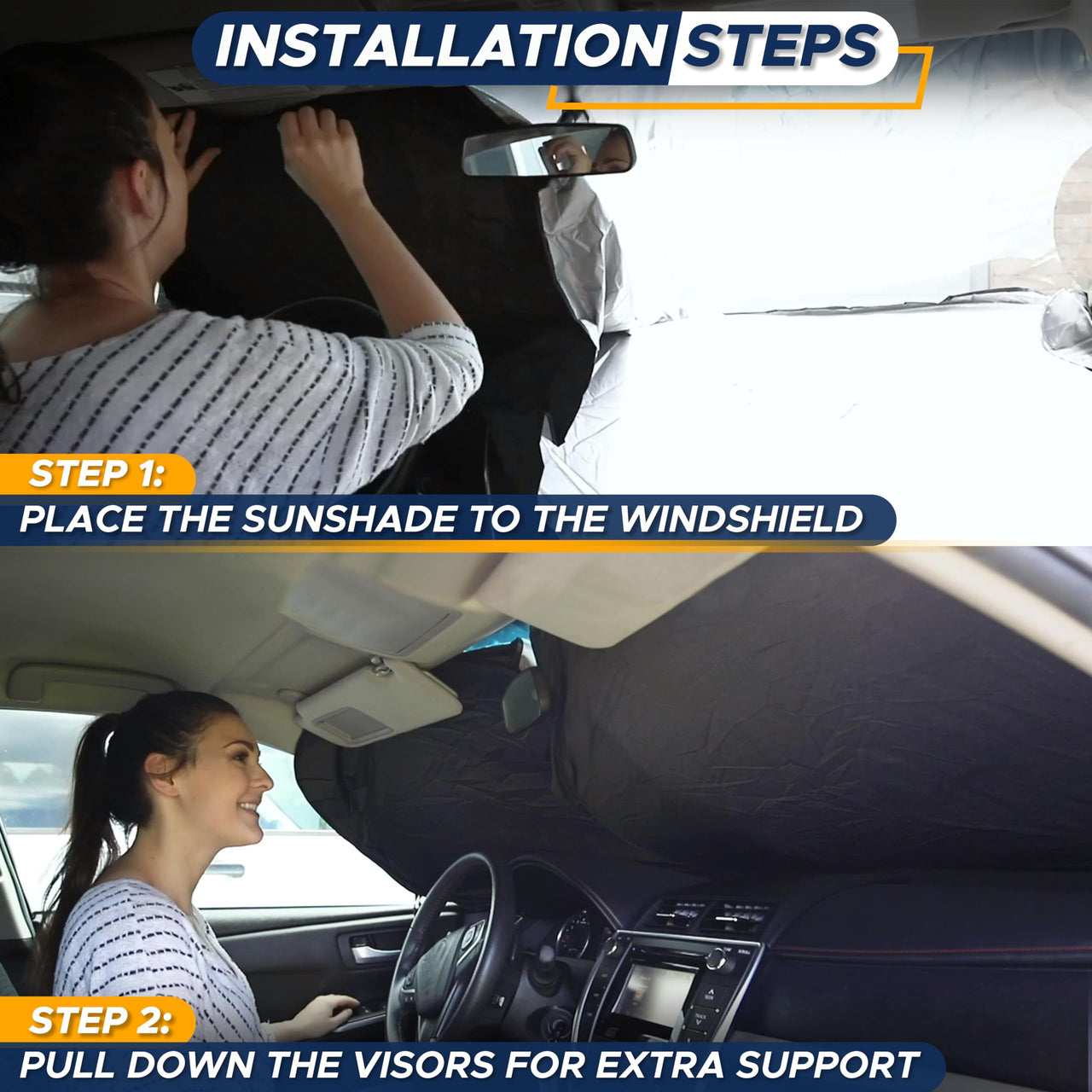 EcoNour Car Windshield Sunshade |UV Reflective Windshield Cover Sun Shade