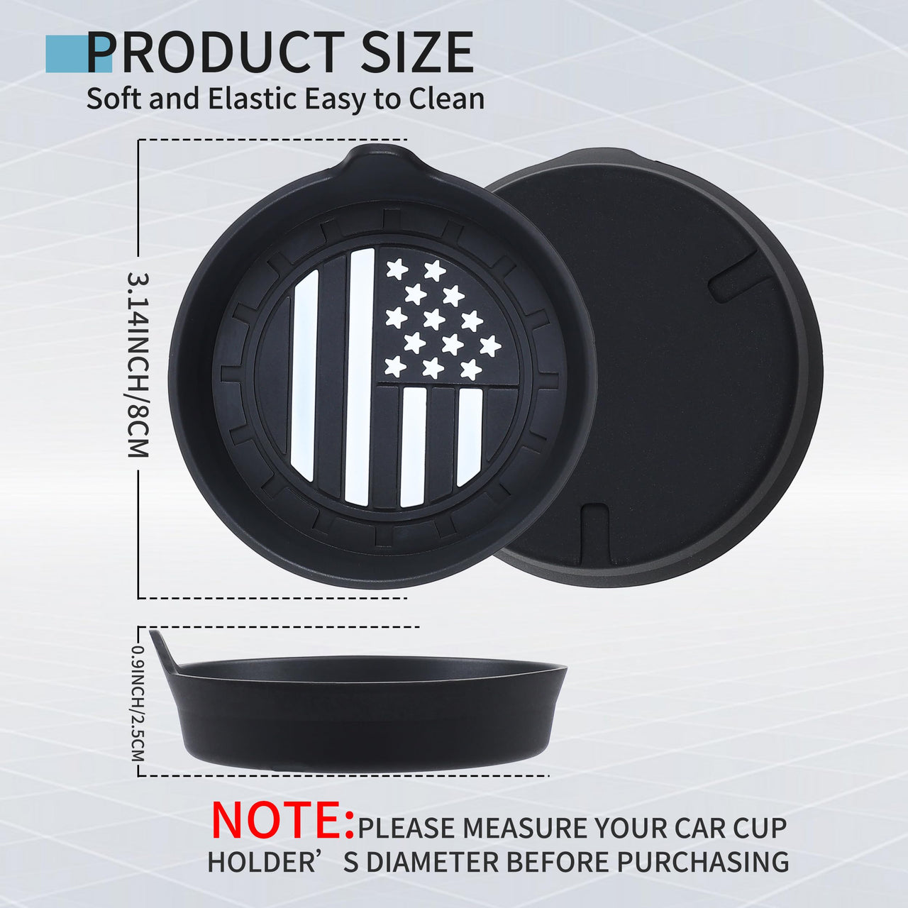 Amooca Car Cup Coaster Universal Non-Slip Cup Holders
