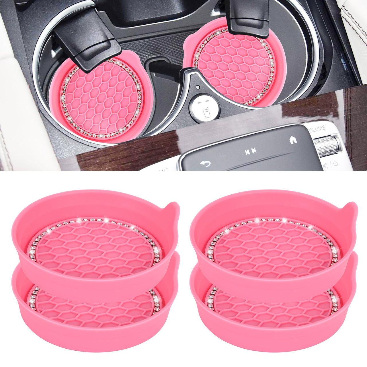 Amooca Car Cup Coaster Universal Non-Slip Cup Holders