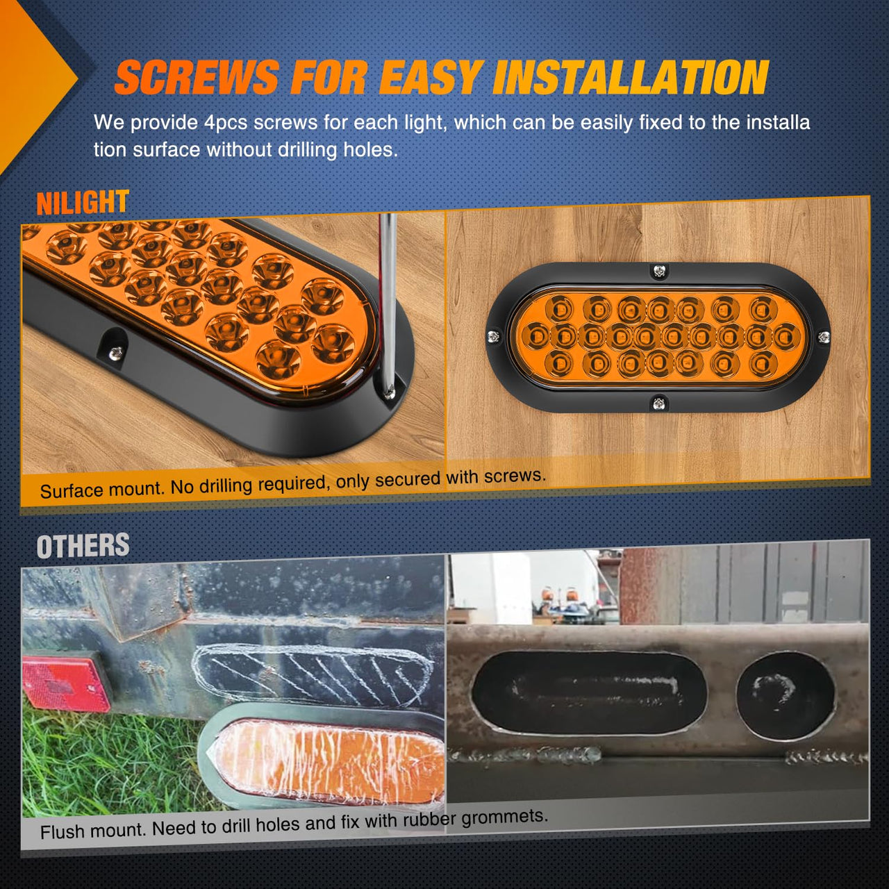 Nilight Trailer Tail Light Bar with 3-in-1 Running Stop Turn Signals Brake Lights