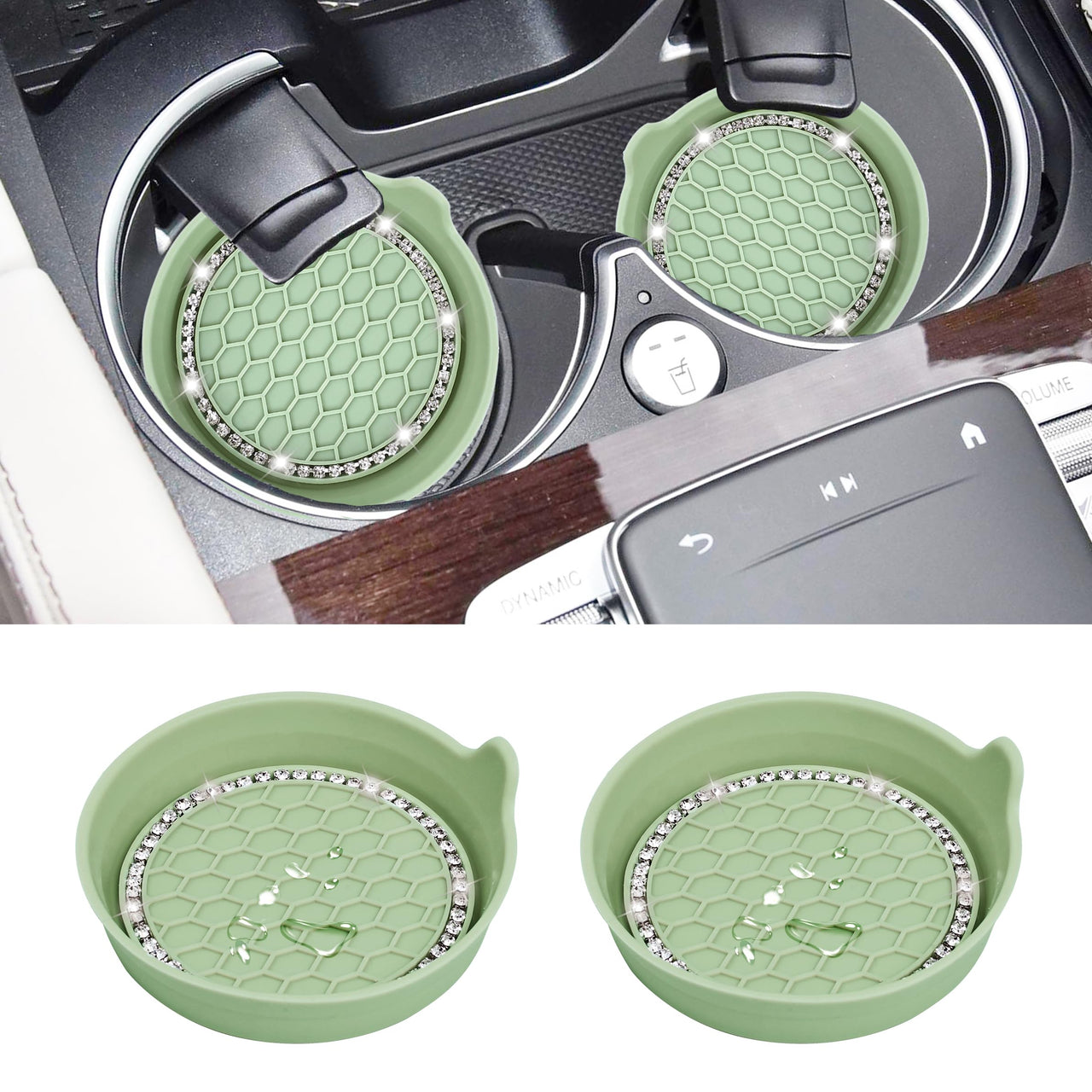 Amooca Car Cup Coaster Universal Non-Slip Cup Holders