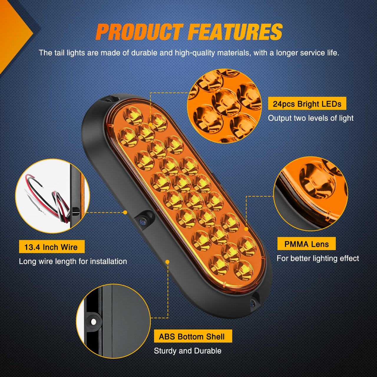 Nilight Trailer Tail Light Bar with 3-in-1 Running Stop Turn Signals Brake Lights