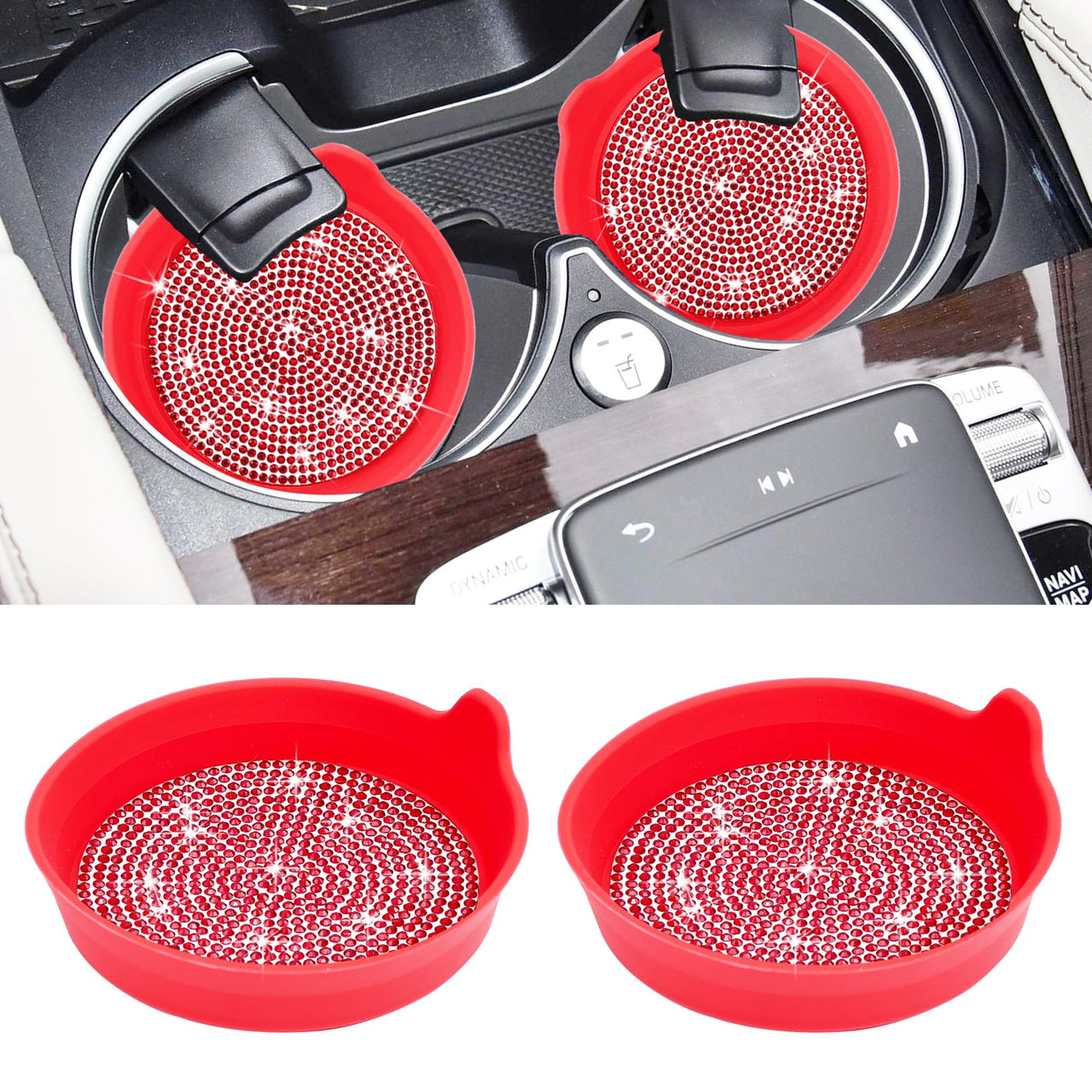 Amooca Car Cup Coaster Universal Non-Slip Cup Holders