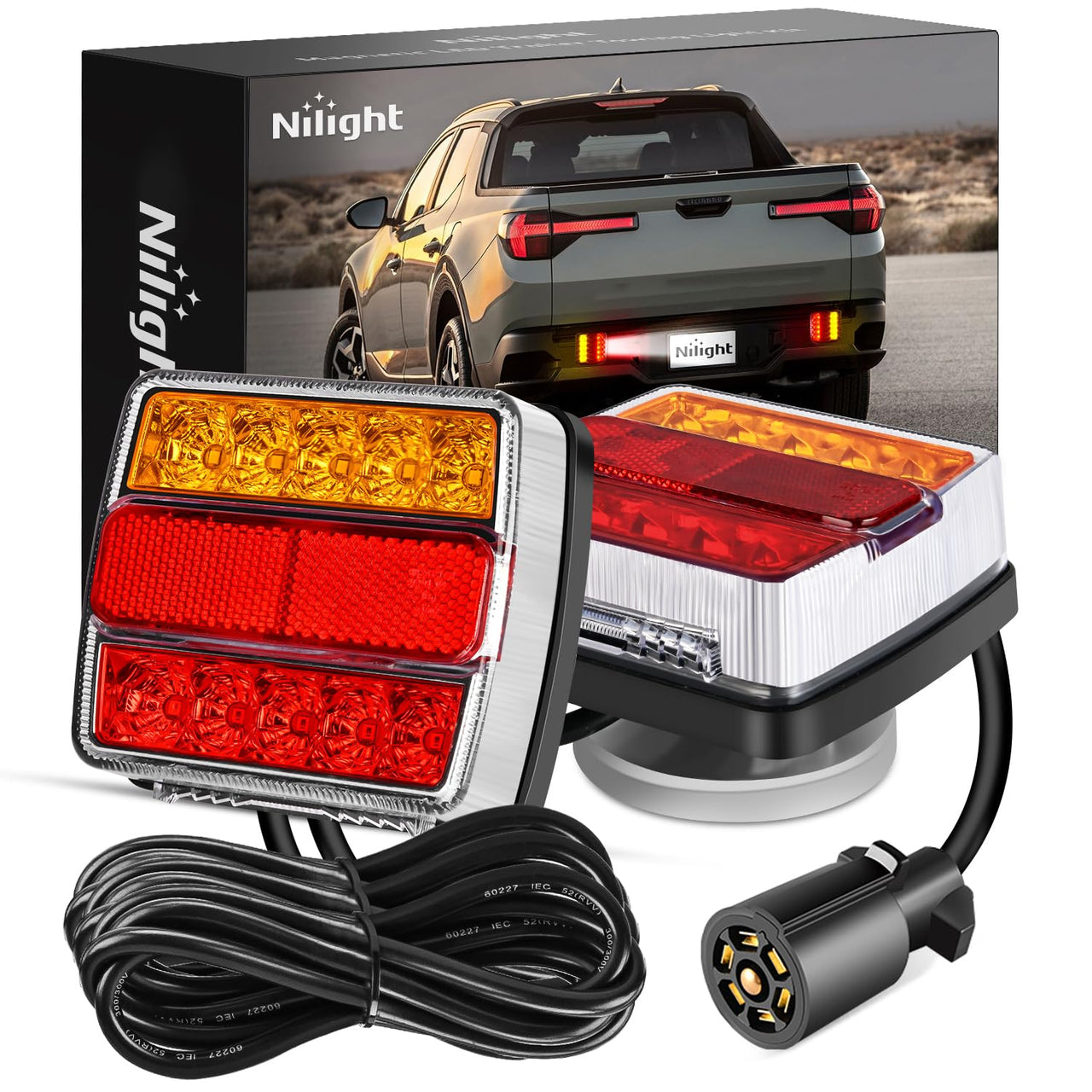 Nilight Trailer Tail Light Bar with 3-in-1 Running Stop Turn Signals Brake Lights