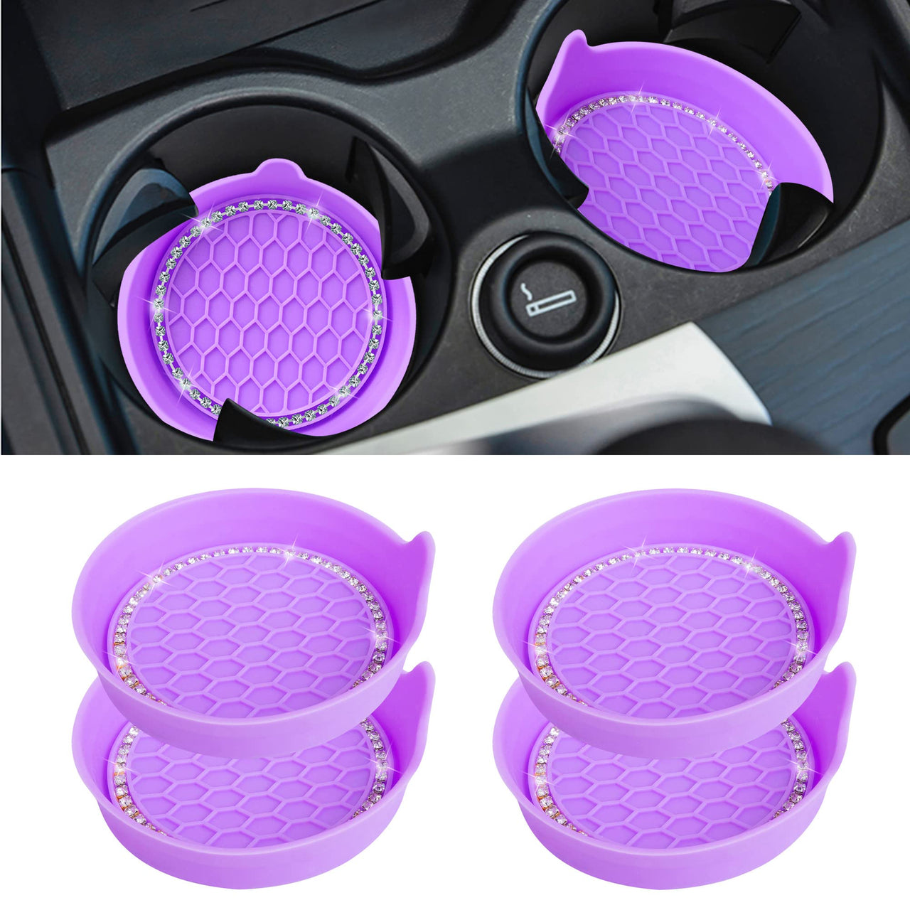 Amooca Car Cup Coaster Universal Non-Slip Cup Holders