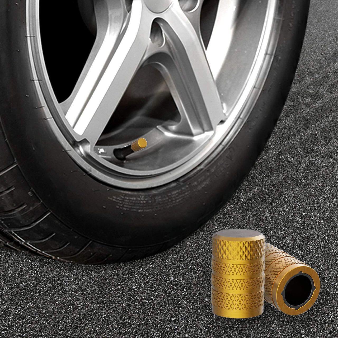 CKAuto Tire Valve Stem Caps, Silver