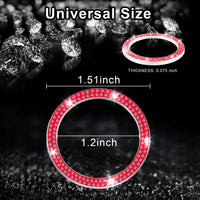 Thumbnail for LivTee 2 PCS Crystal Double Rhinestone Car Engine Start Stop Decoration Ring