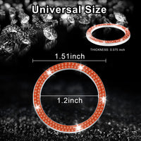 Thumbnail for LivTee 2 PCS Crystal Double Rhinestone Car Engine Start Stop Decoration Ring