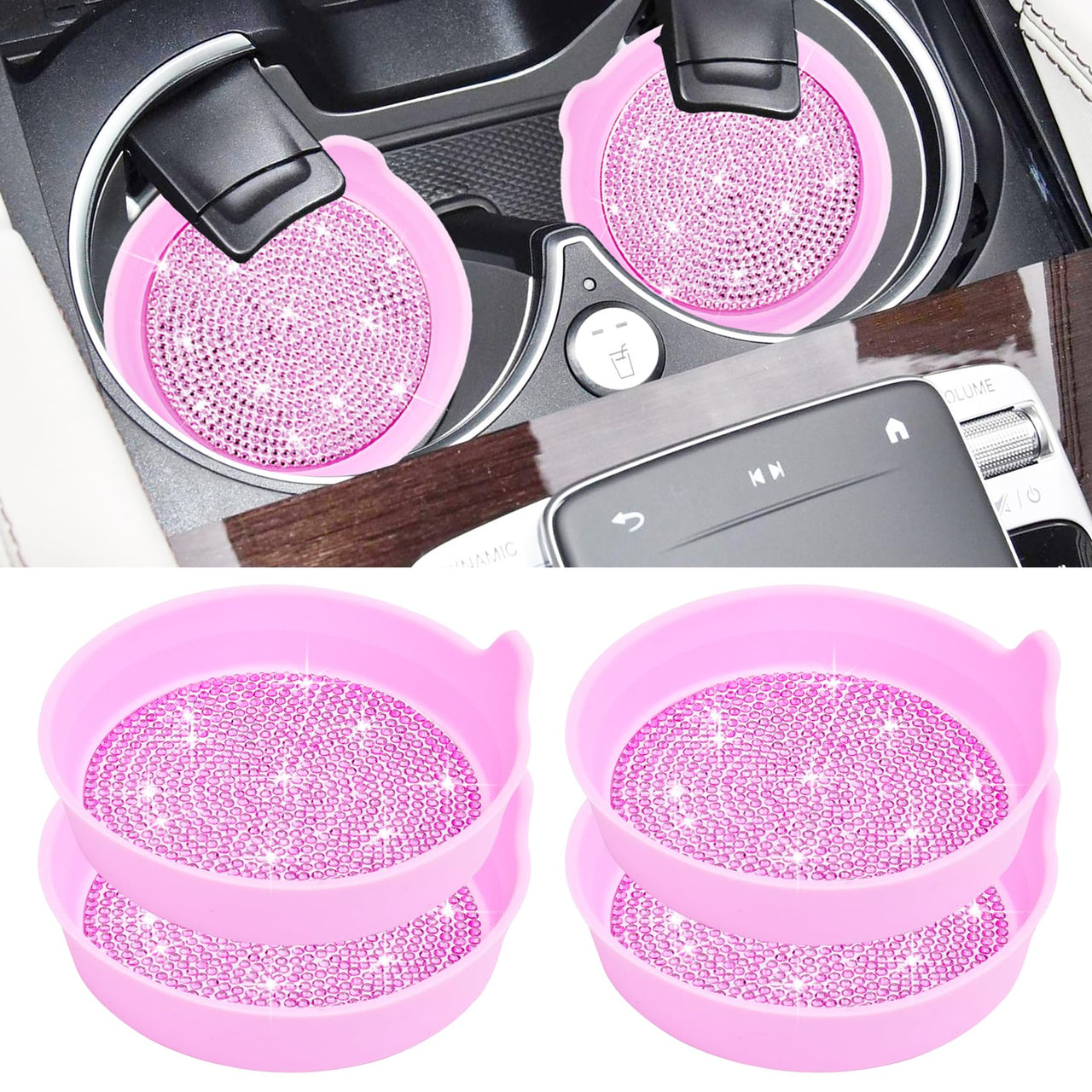 Amooca Car Cup Coaster Universal Non-Slip Cup Holders