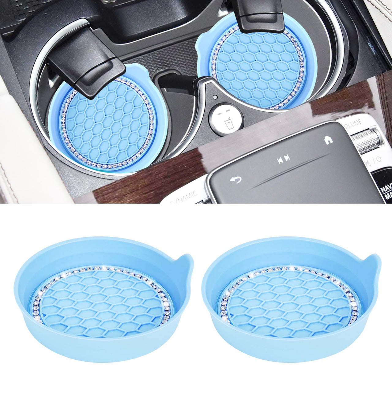 Amooca Car Cup Coaster Universal Non-Slip Cup Holders