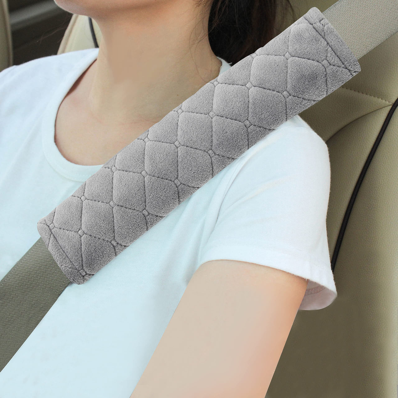 Amooca Soft Auto Seat Belt Cover Seatbelt Shoulder Pad Cushions