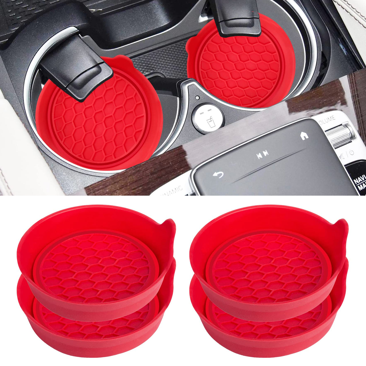 Amooca Car Cup Coaster Universal Non-Slip Cup Holders