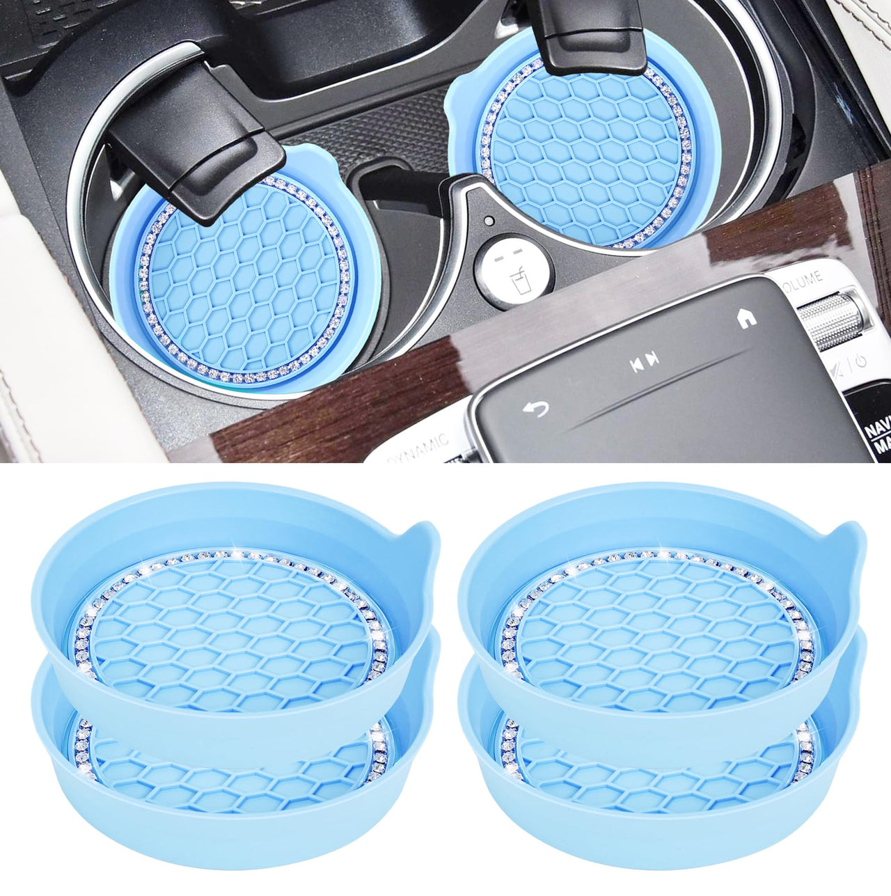 Amooca Car Cup Coaster Universal Non-Slip Cup Holders