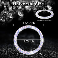Thumbnail for LivTee 2 PCS Crystal Double Rhinestone Car Engine Start Stop Decoration Ring