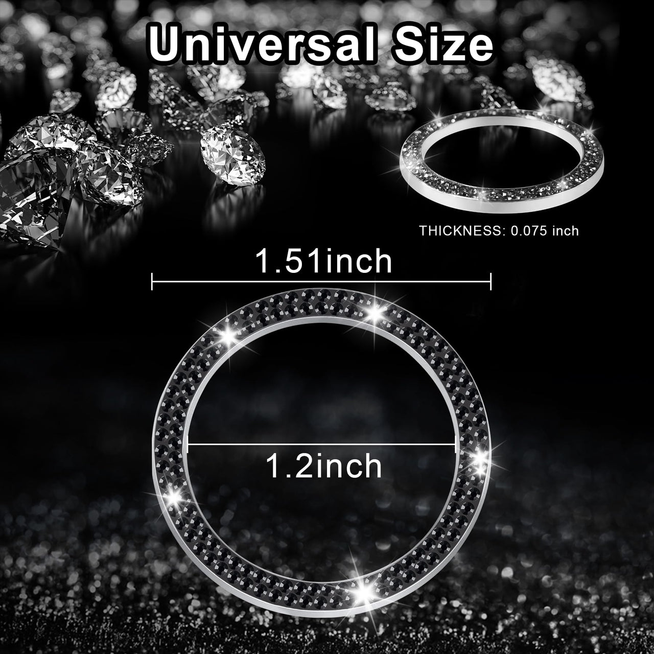 LivTee 2 PCS Crystal Double Rhinestone Car Engine Start Stop Decoration Ring