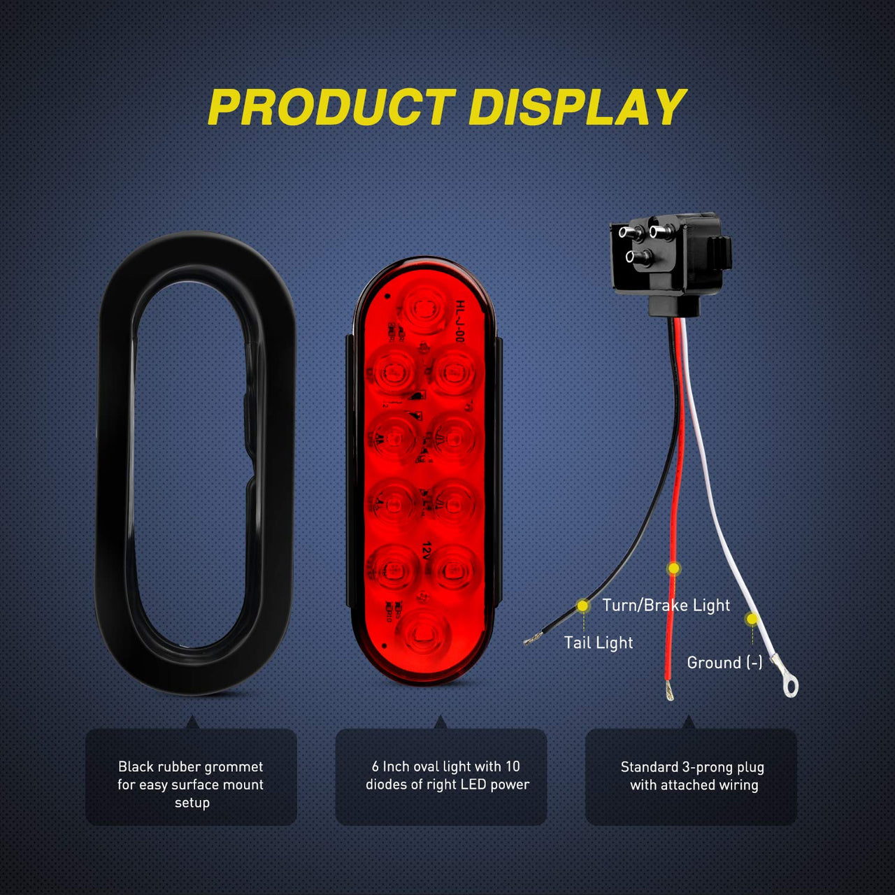 Nilight Trailer Tail Light Bar with 3-in-1 Running Stop Turn Signals Brake Lights