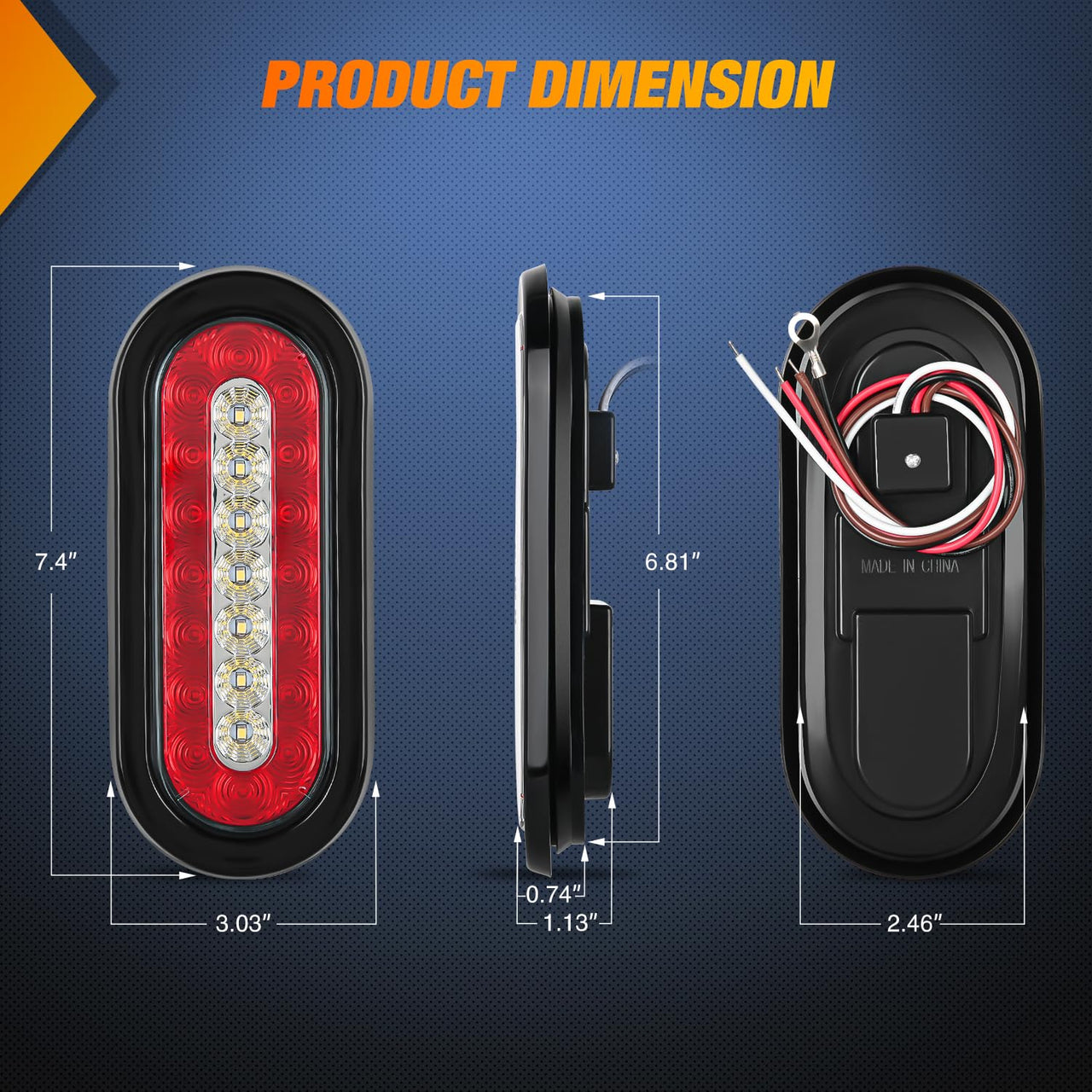 Nilight Trailer Tail Light Bar with 3-in-1 Running Stop Turn Signals Brake Lights