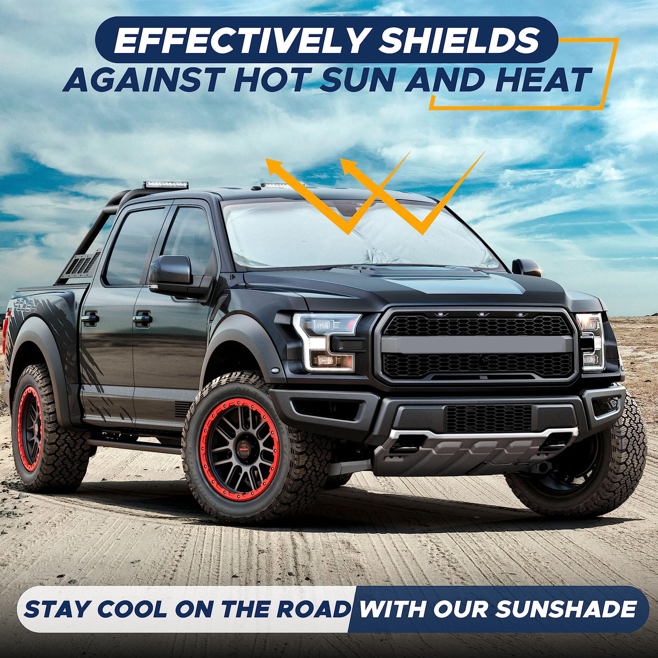 EcoNour Car Windshield Sunshade |UV Reflective Windshield Cover Sun Shade