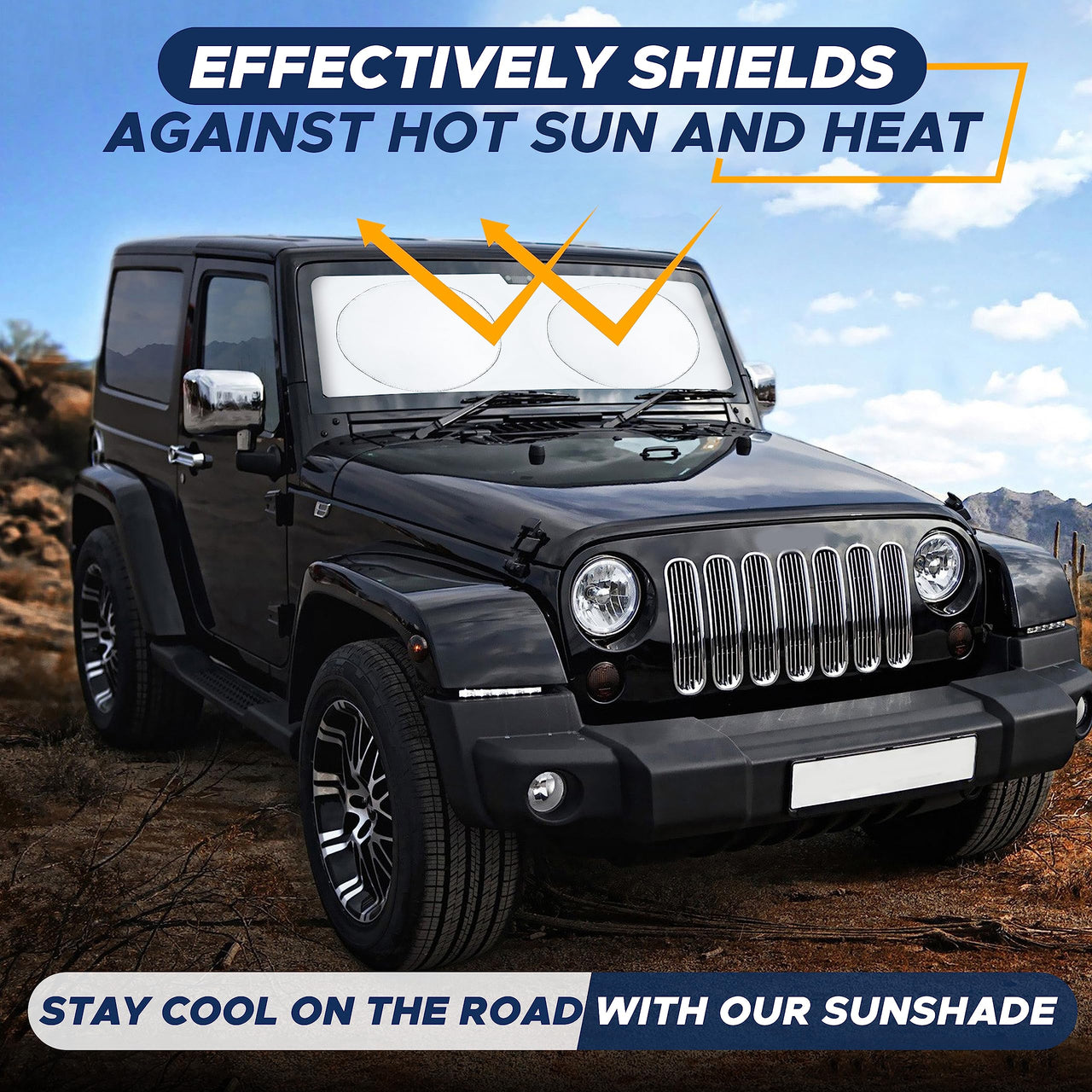 EcoNour Car Windshield Sunshade |UV Reflective Windshield Cover Sun Shade