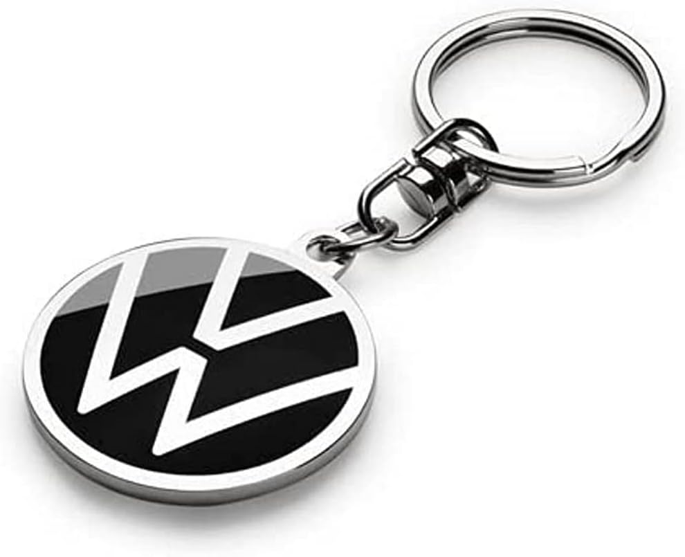 Volkswagen 000087010BQ Black VW Logo Keyring 37mm