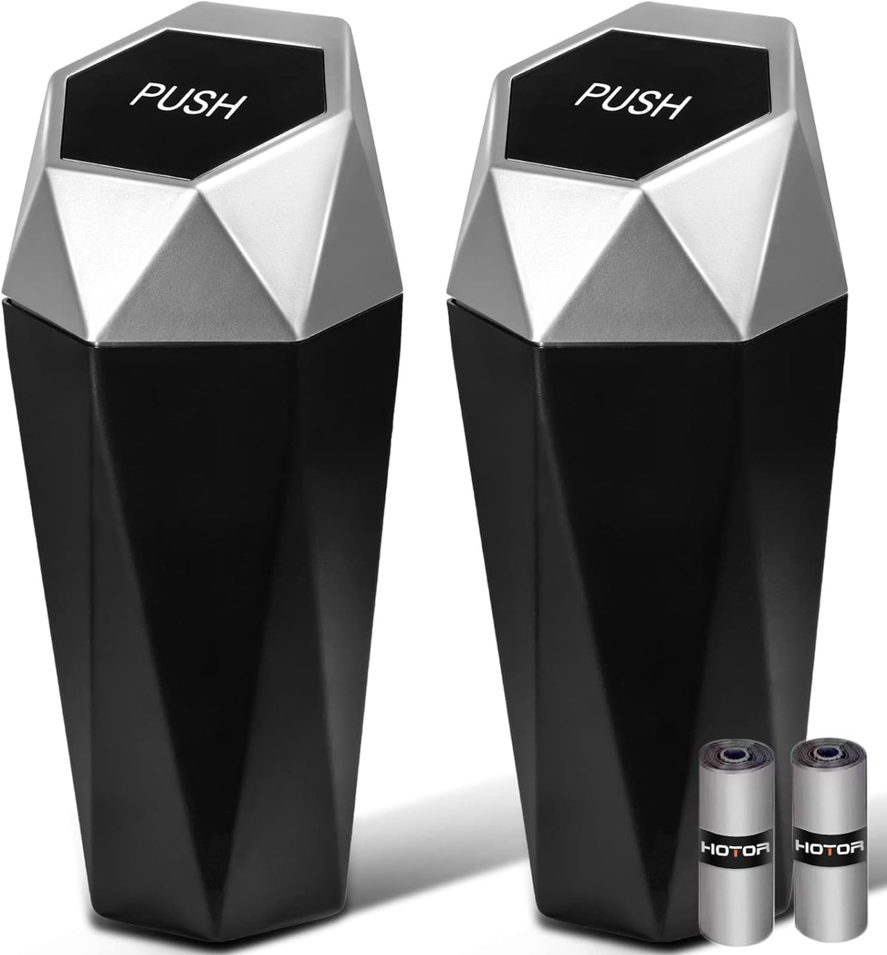 HOTOR Car Trash Can with Lid - 2 Pack