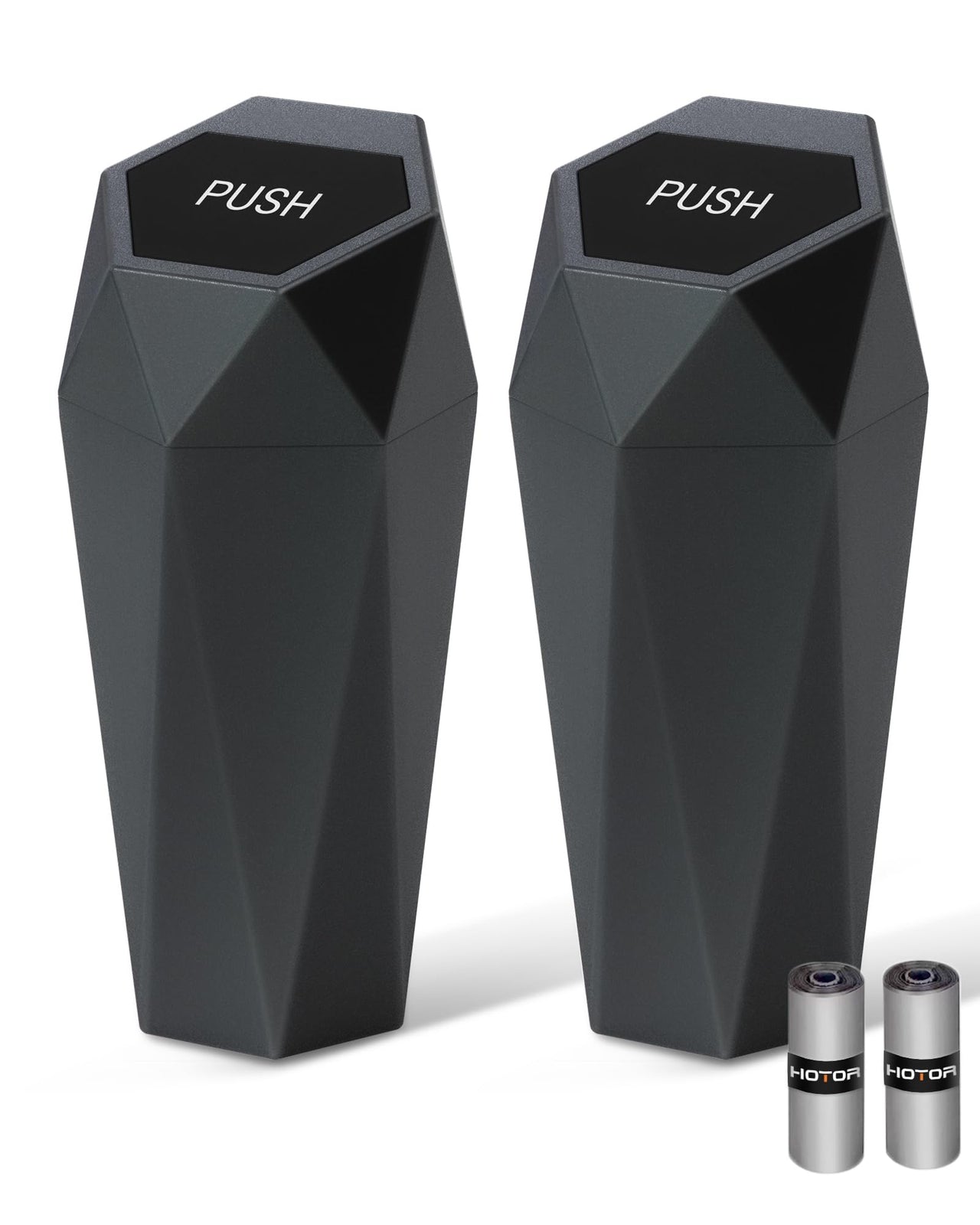 HOTOR Car Trash Can with Lid - 2 Pack