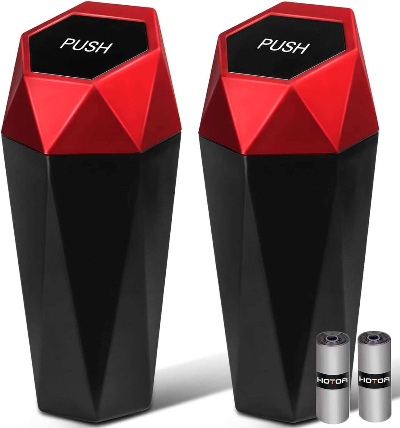 HOTOR Car Trash Can with Lid - 2 Pack