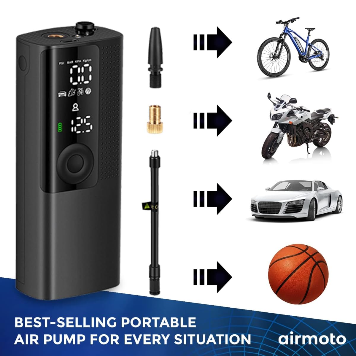 Airmoto Tire Inflator Portable Air Compressor