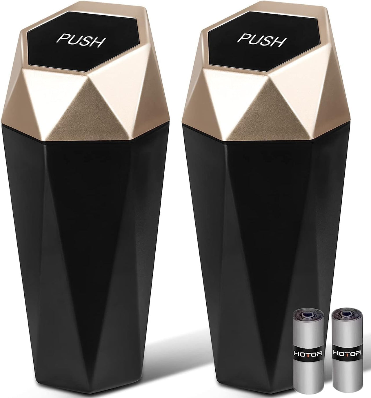 HOTOR Car Trash Can with Lid - 2 Pack