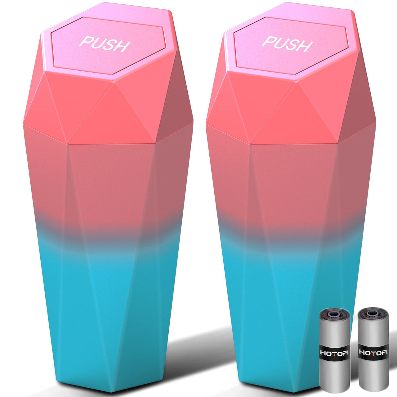 HOTOR Car Trash Can with Lid - 2 Pack