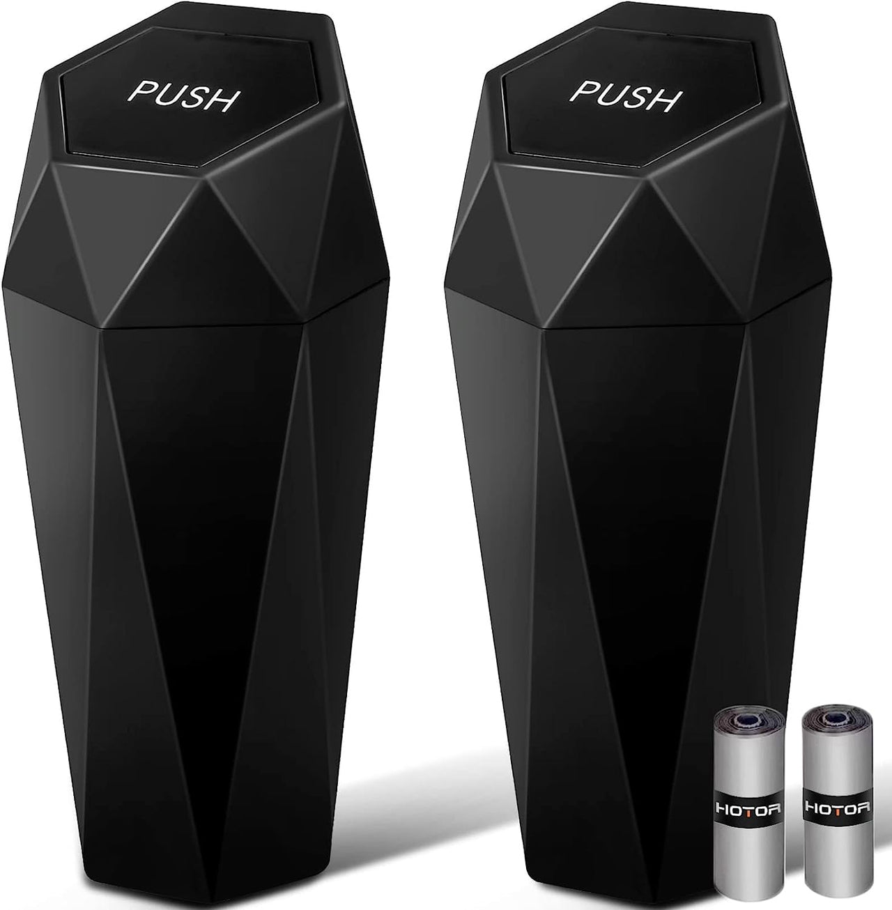 HOTOR Car Trash Can with Lid - 2 Pack