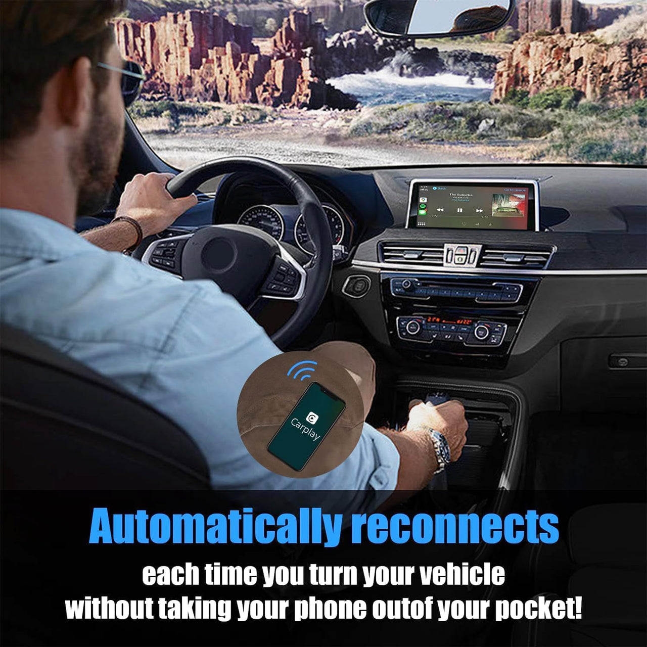 Wireless Carplay Adapter for Apple, 2025 Mini Stable Wireless carplay Adapter