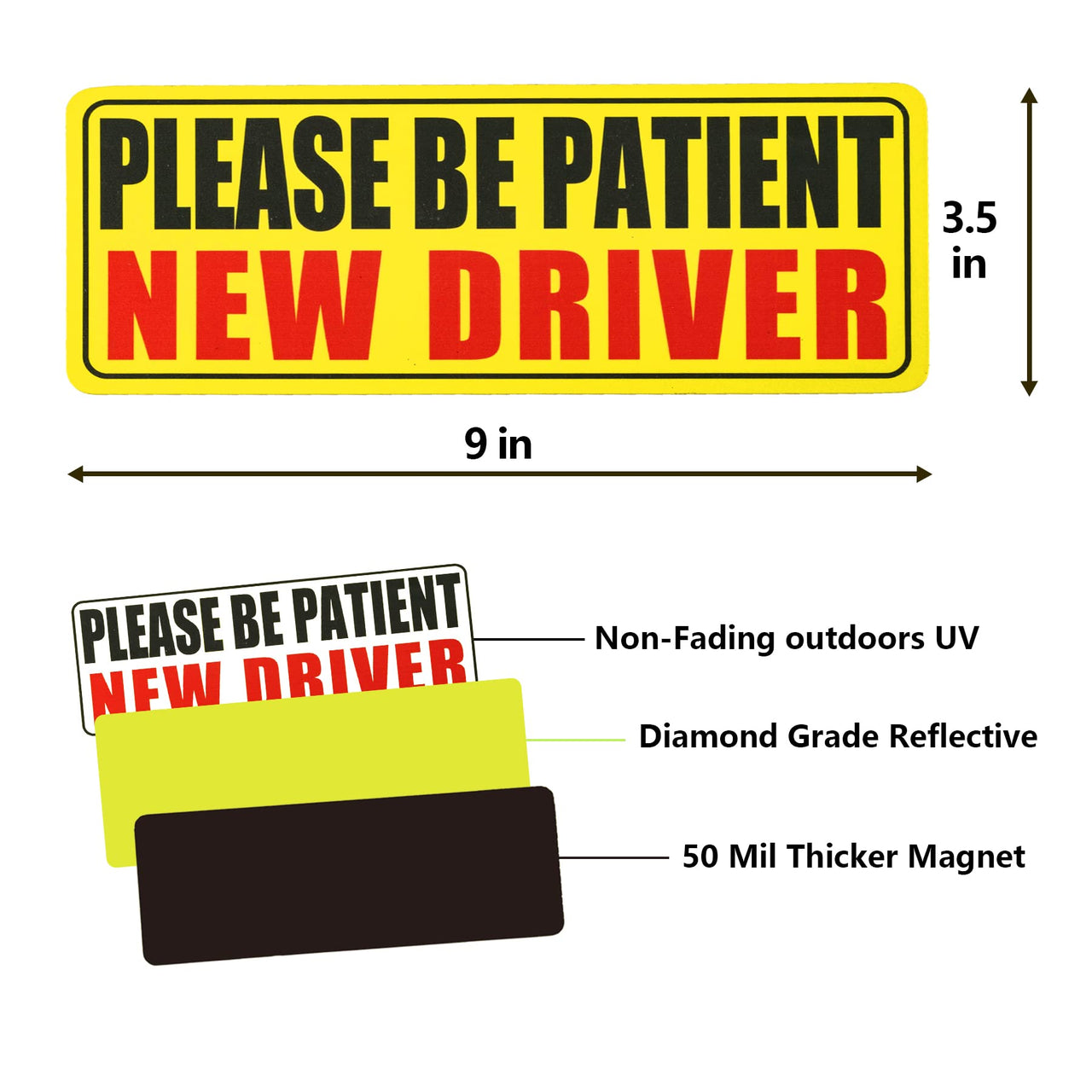 JUSTTOP 3pcs Student Driver Sticker for Car