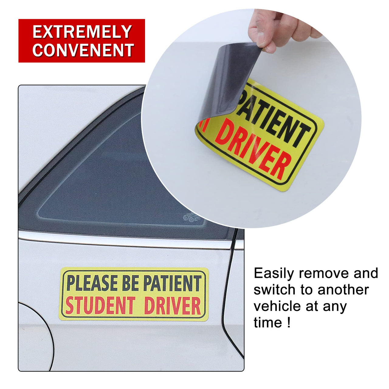 JUSTTOP 3pcs Student Driver Sticker for Car