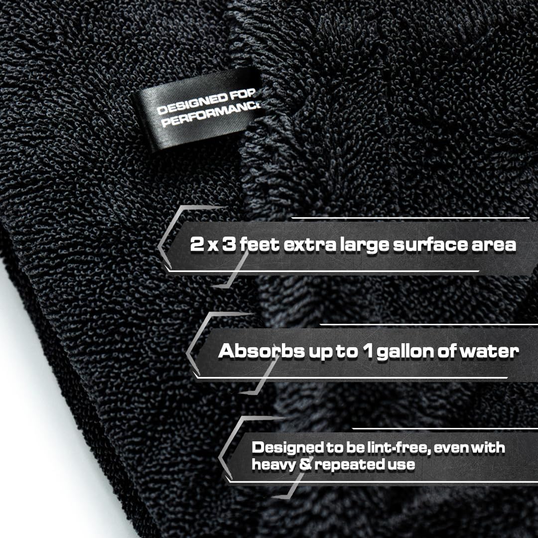 Blackline Drying Towel #1 Rated Car Drying Towel for Car Detailing Streak Free