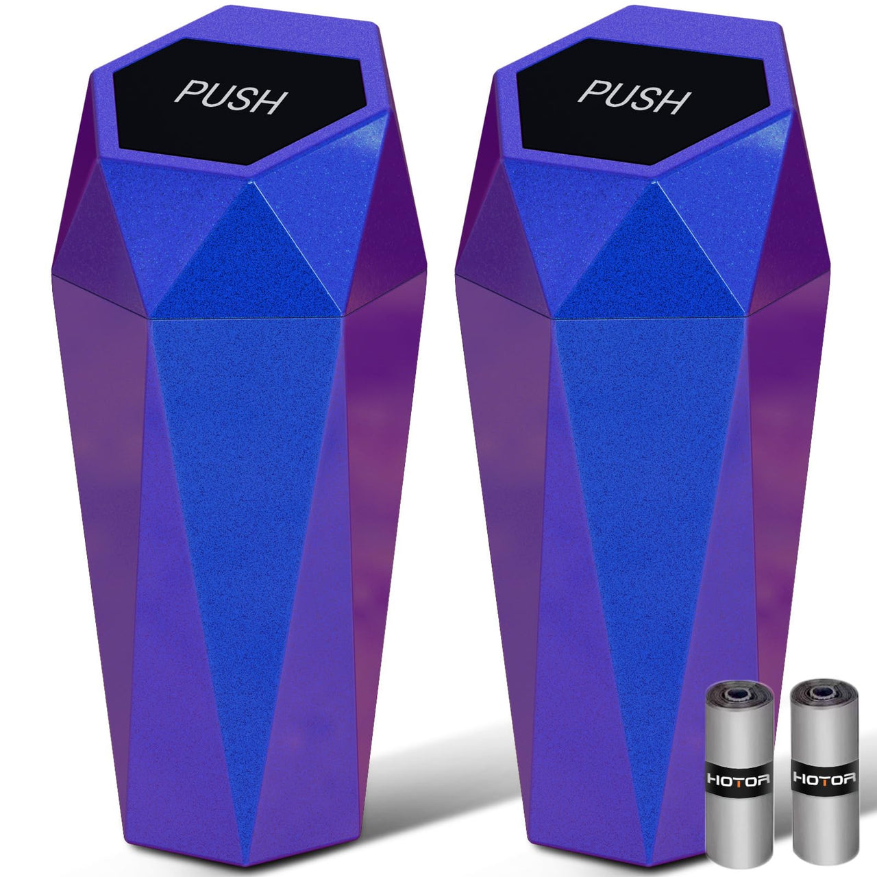HOTOR Car Trash Can with Lid - 2 Pack
